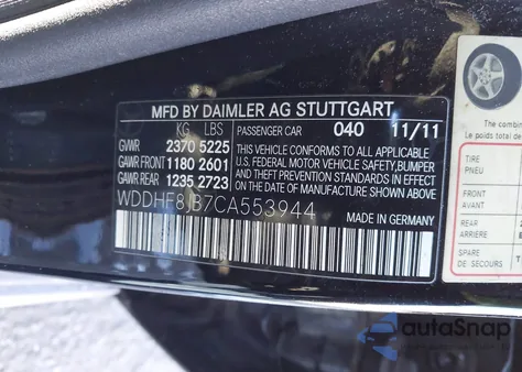 2012 Mercedes-Benz E 350 4Matic from USA, damaged, VIN WDDHF8JB7CA553944